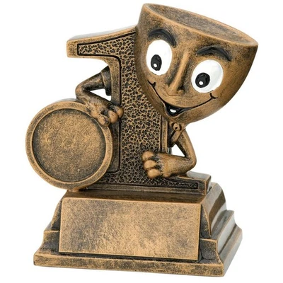 MARKENLOS Lustiger Pokal "Siegerehrung für Kids"-Gold 9x8cm inkl.Emblem & Gravur