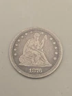 1876 Seated Liberty Silver Quarter 25c