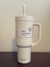 ELLO Oasis Stainless Steel 30oz Tumbler with Handle & Retractable Straw Cream