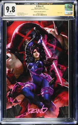 CGC 9.8 ~ X-Men #1 Artgerm Collectibles Psylocke Virgin SIGNED by DERRICK Chew