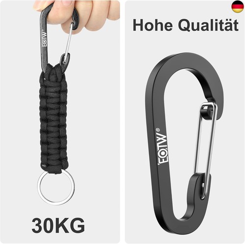 Paracord Schlüsselanhänger Karabiner Personalisiert Karabinerhaken D Ring S - Bild 3 von 6