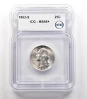 1952-S Washington Quarter MS66+ ICG *6691