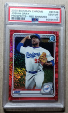 2020 Bowman Chrome Prospects Red Shimmer Refractor Josiah Gray /5 PSA 10 Dodgers