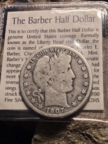 1907 O Barber Silver Half Dollar