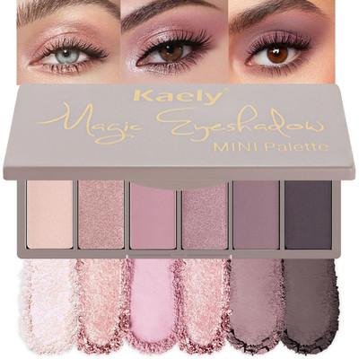 6 Colors Eye Shadow Palette Makeup for Older Women Green Eyes, Nude Pink Mauve R