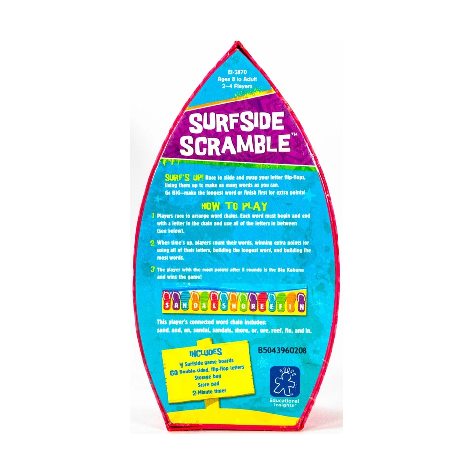 Educational Insights Boardgame Surfside Scramble Box VG+/NM - Image 2 of 2