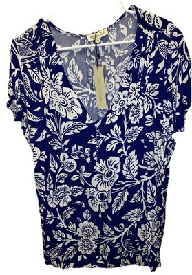 Rachel Zoe Women's Floral Print Short Sleeve Shirt Plus Size 2x New With Tags