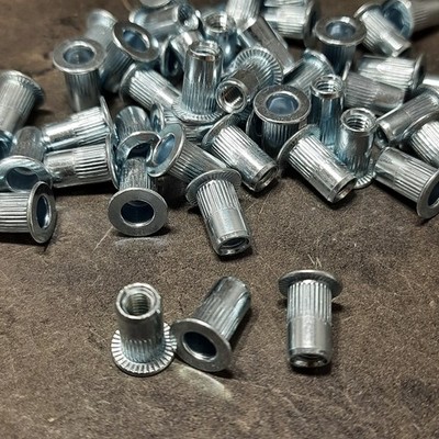 50 Einziehmutter M5x13,0 mm Blindnietmutter Stahl verz.Flachkopf Mutter Niet