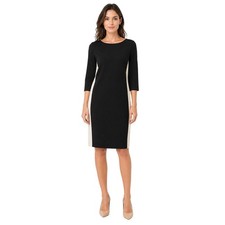 Vince Camuto Women's Colorblock 3/4 Sleeve Minimalist Work Midi Dress Size 10