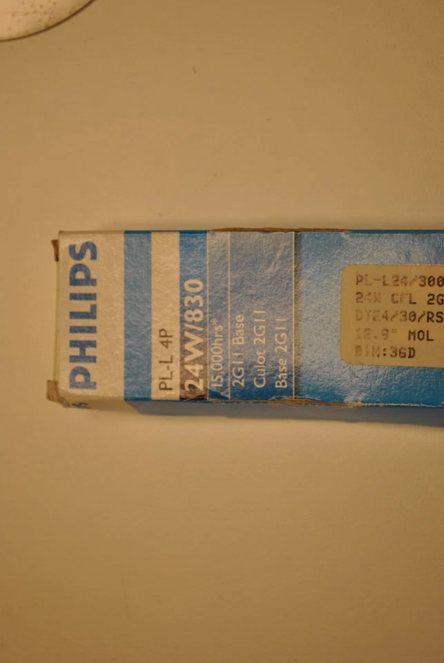 LÁMPARA FLUORESCENTE PHILIPS, PL-L 4P, 24W, 830, BASE 2G11 - ENVÍO GRATUITO Foto 2 de 3