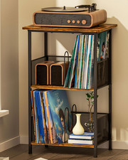 Record Player Stand 3-Tier, Vinyl Record Storage up to 200 Albums, Record Player