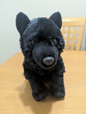 Wild Republic Black Wolf Plush Soft Fluffy Tail Stuffed Animal 12'' Realistic