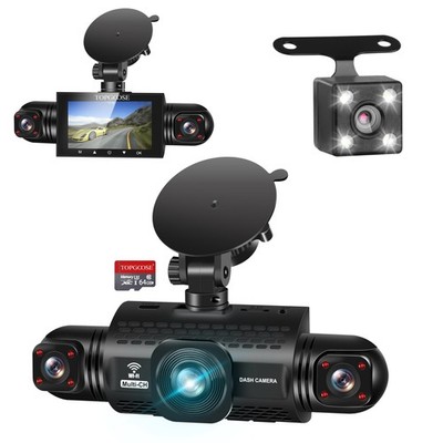 4 Channel Dash Cam 360 View Topgoose 2K Front And Rear Inside Left Right Dash