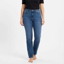 Lee Women's Blue Straight Leg Mid Rise Regular Fit Western Style Plus Size 20W