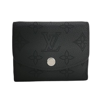 Louis Vuitton Mahina Small Black Calfskin Cash Card Coin Wallet US Ship