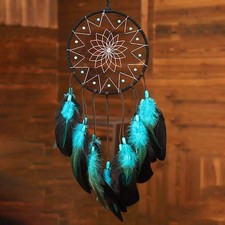 Blue Dream Catcher Handmade   Boho Wall Hanging Decor for Bedroom  Gifts