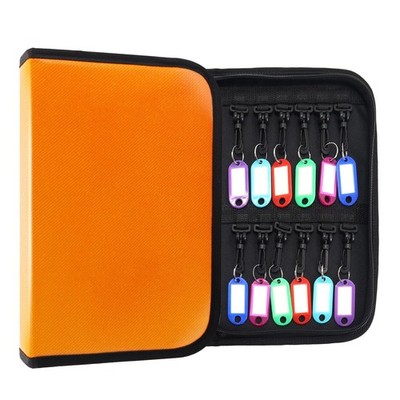 Portable Zippered Key Organizer with 24 Key Hooks & Tags Key Storage，Landlord...