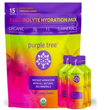 purple tree Organic Electrolyte Hydration Packets, Zero Sugar, Sea Salts, Daily
