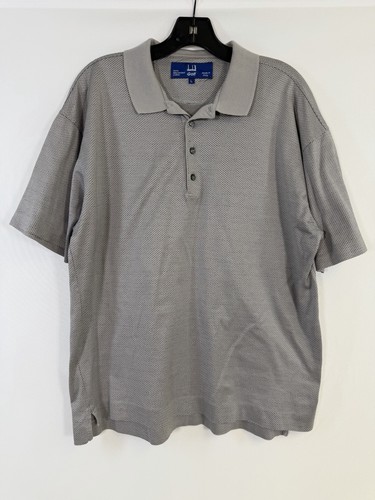 Dunhill, VTG 90s Men’s Dunhill Golf Short Sleeve Polo Shirt Gray Made In Italy Sz L NWOT