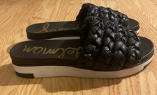 Sam Edelman Womens Ainslie Braided Slide Sandals Size 9 M Black All Man Made