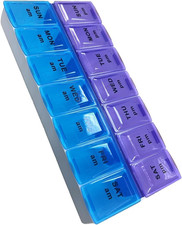 Weekly Pill Box Tablet Organiser UK 7-Day AM/PM Twice Daily Medication Dispenser