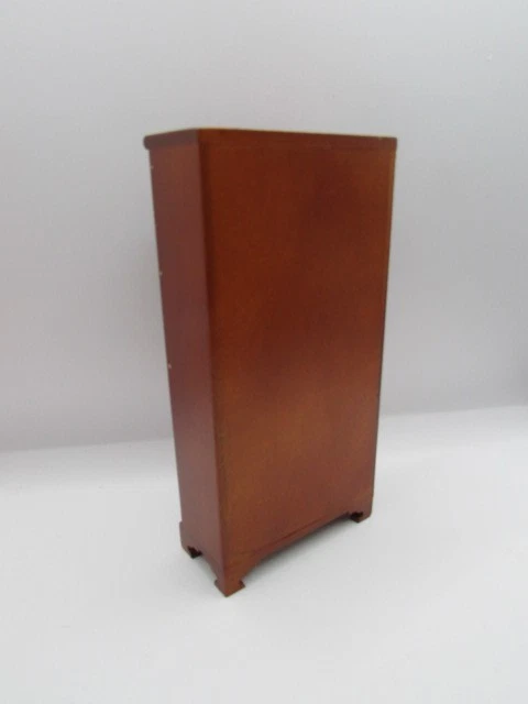 Dollhouse Miniature Bookcase Walnut 4 Clear Cabinets T6870 - Missing Hinges - Image 3 of 3