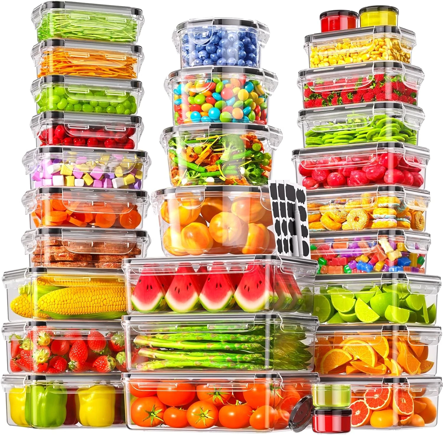 60 PCS Food Storage Containers with Lids Airtight, (30 Lids & 30 Containers) Lea
