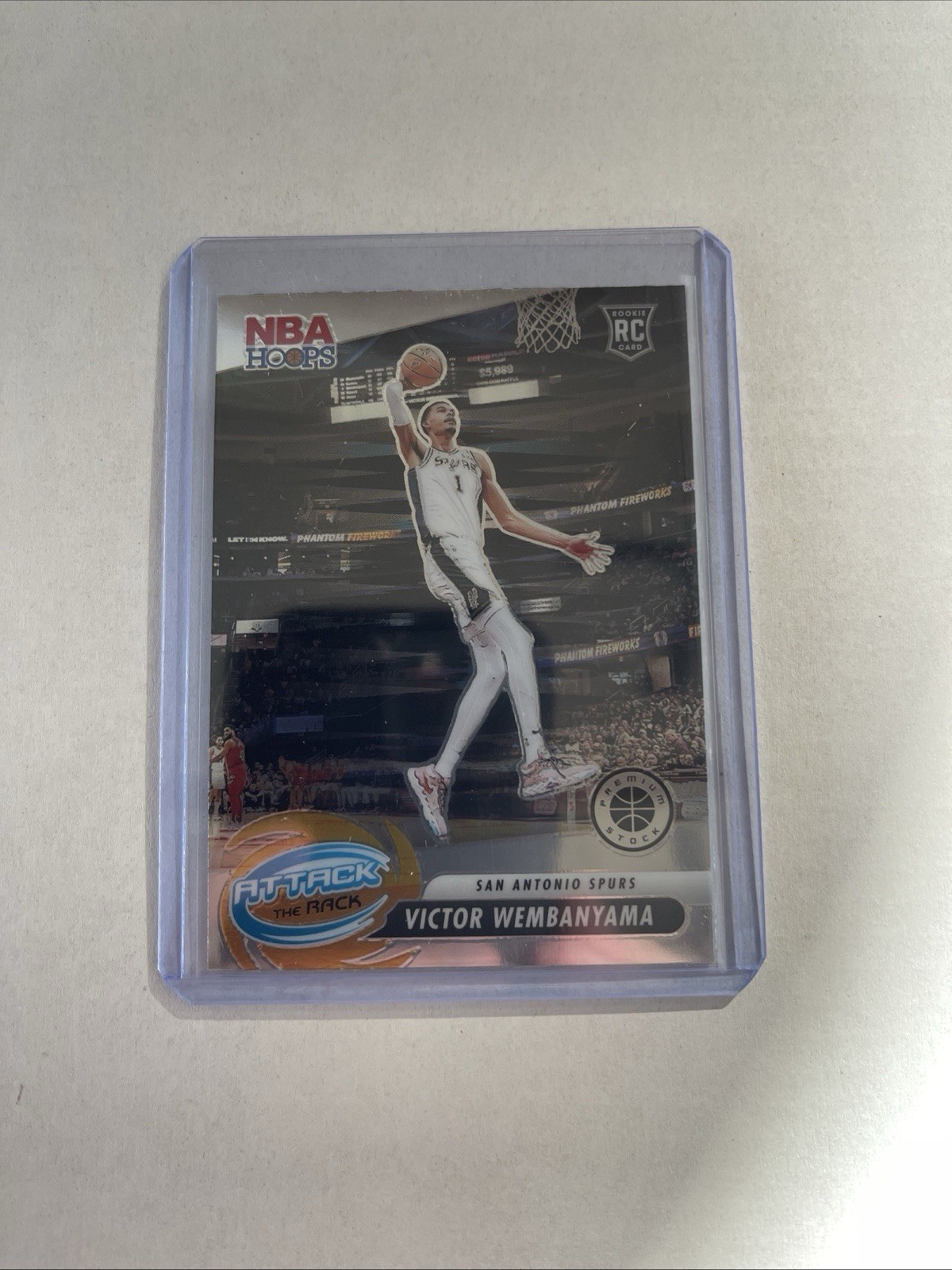 2023 24 Panini NBA Hoops Attack The Rack #3 Victor Wembanyama RC