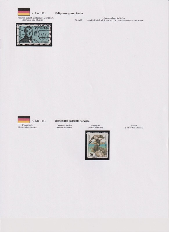 Germany BRD 1991 Mi 1537, 1541 - "Weltgaskongress. Tierschutz" - used