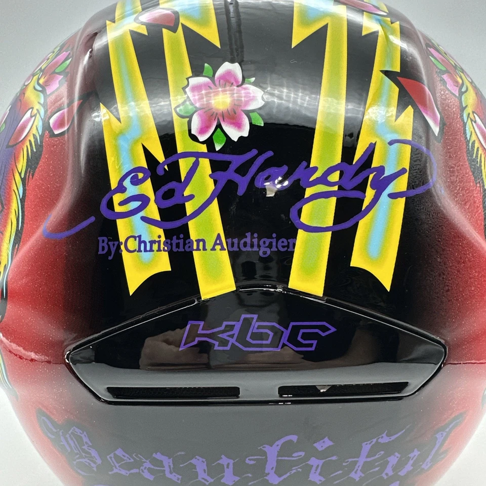 Casco de motocicleta KBC Christian Audigier Ed Hardy XS para mujer hermoso fantasma Foto 4 de 4