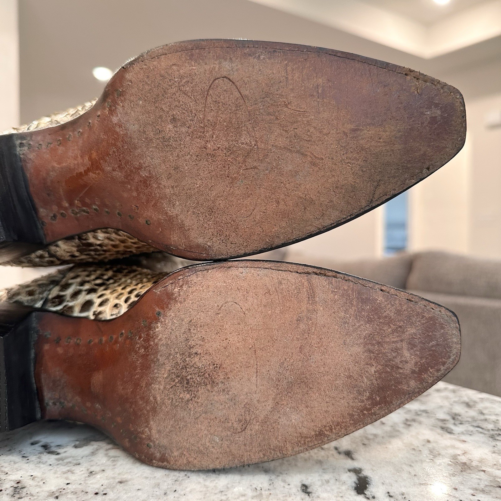 Resistol by Lucchese Python Boots 7 B Womens Cowg… - image 16