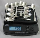 12 STERLING SILVER TEASPOONS INTERNATIONAL BLOSSOM TIME 379 gm 6" Scrap / RESALE