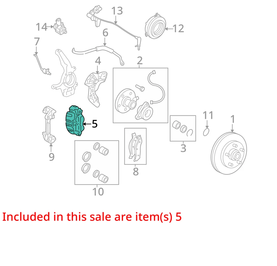 Pinça de freio esquerda driver dianteiro 2004 Lincoln Navigator V78LX - Imagem 2 de 3