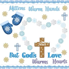 Winter Christian Bulletin Board - 84Pcs Winter Christian Bulletin Board Decorati