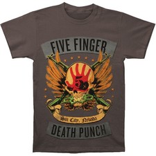 Men's Five Finger Death Punch Lock Loaded T-shirt Small Grey