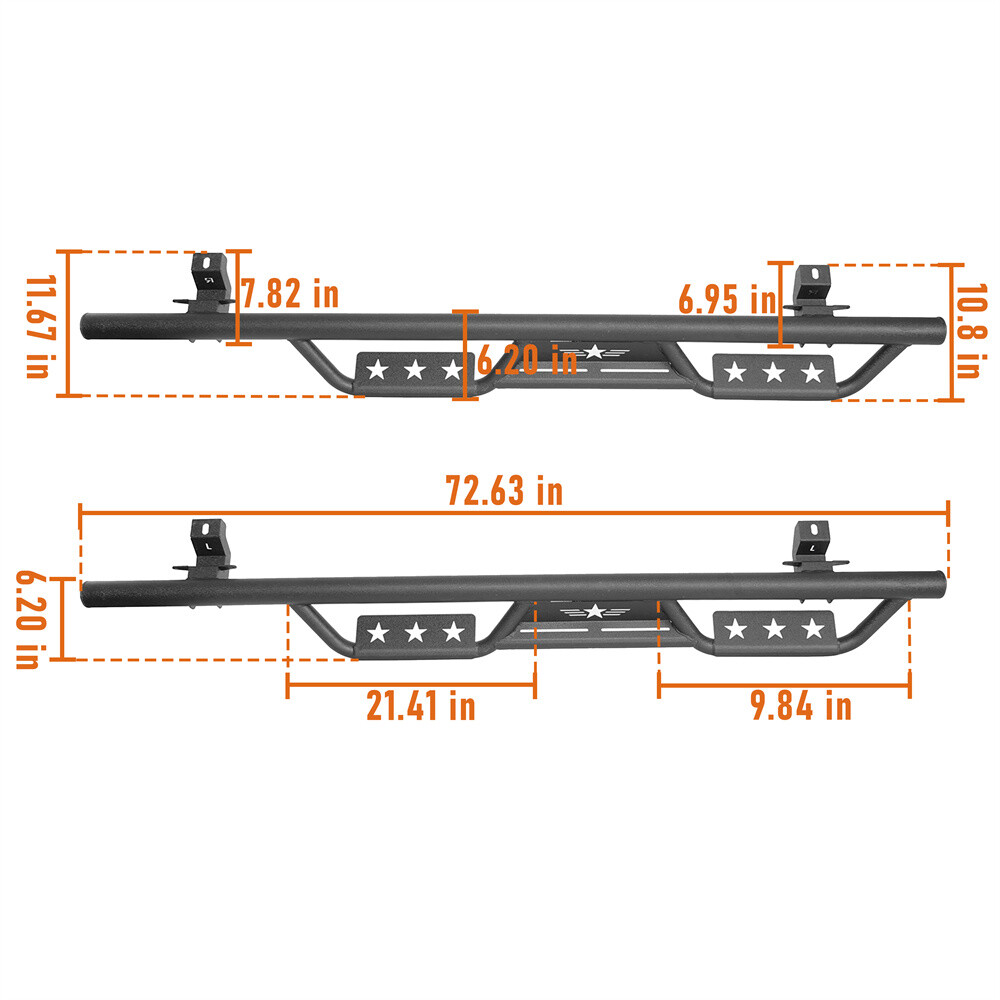 Pair Side Steps Running Boards Nerf Bars for Jeep Wrangler JL 2018-2026 4 Door thumbnail 13