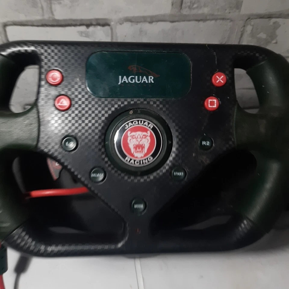 Jaguar Racing Wheel & Pedals. Sony PlayStation PS2 PS1 Tested Working - Image 4 of 4