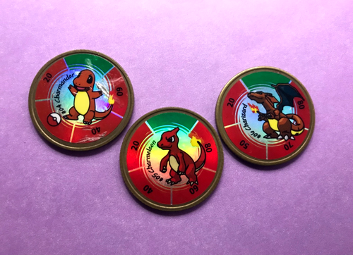 Juego de monedas de batalla Pokemon: Charmander, Charmeleon y Charizard | Hasbro 1999 - Imagen 5 de 10