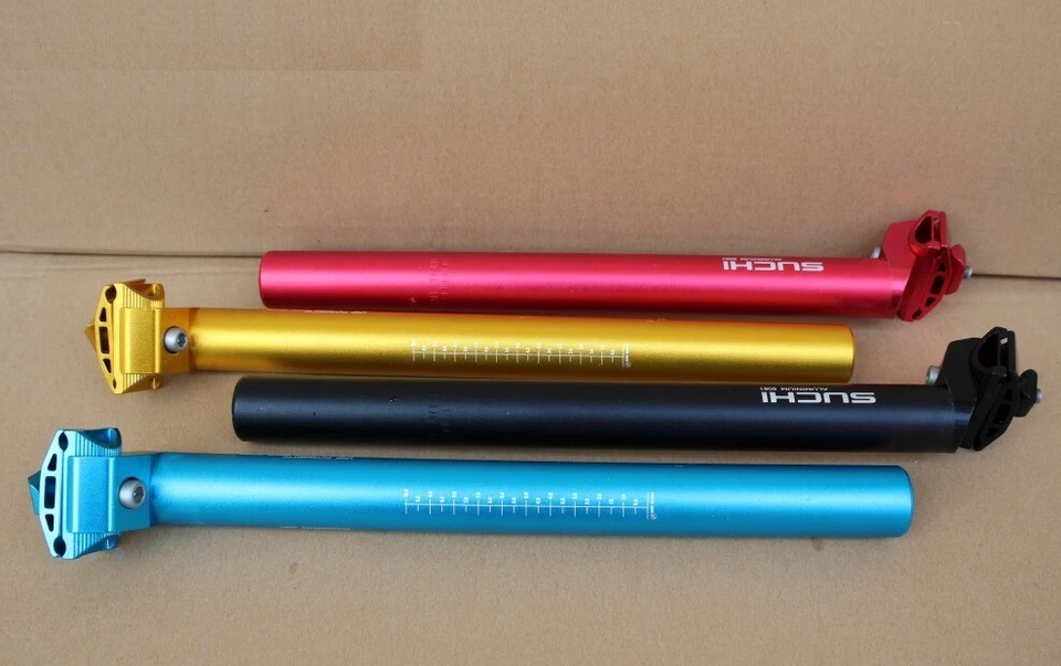 Tija de sillín de bicicleta de carretera MTB de aluminio tija de sillín lisa 27,2 30,4 30,8 31,6*350 mm Foto 2 de 4