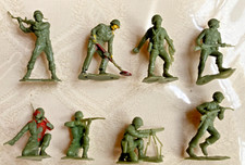 Vintage Marx Waxy Green American Army GI's Set - Some Painted - Lot of 8