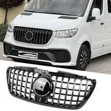 Chrome GT Style Front Grille Grill for Mercedes Benz Sprinter W910 W907 2019-22