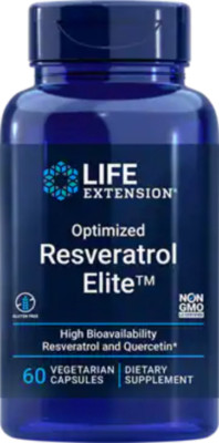 TAKE OFF $22 NOW! FOUR PACK Life Extension Optimized Resveratrol Elite 60 caps