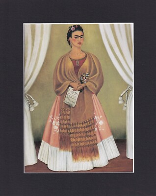 8X10'' Matted Print Art Picture Painting, Frida Kahlo, Self-Portrait