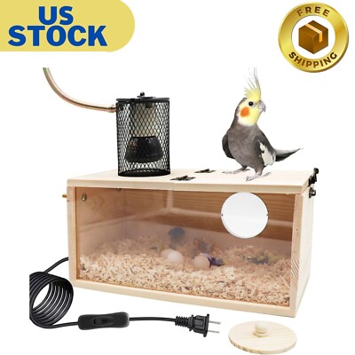 Bird House Incubator, Bird Nesting Box with Heat Lamp, 75W Ceramic Heat