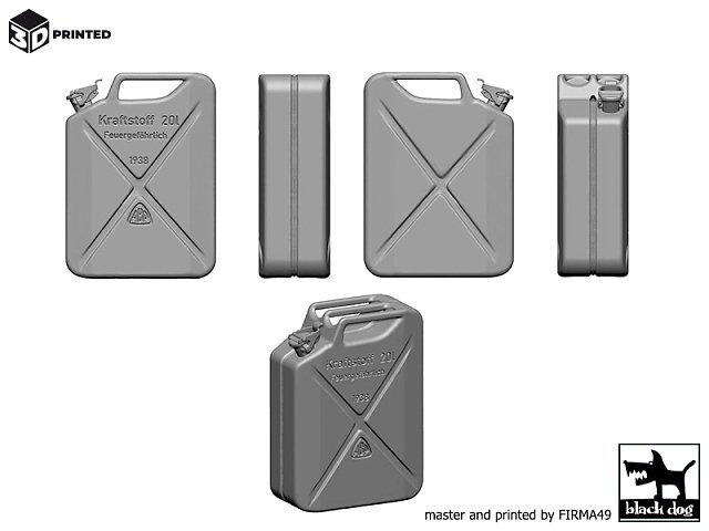 Black Dog 1/16 120mm Wehrmacht Kanister 20L German Jerrycan 1938