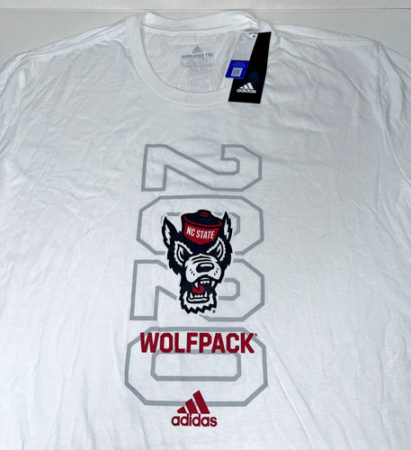 ADIDAS AMPLIFIER TEE T-Shirt Men's Crew Neck; White, 2XL (NC State Wolfpack)