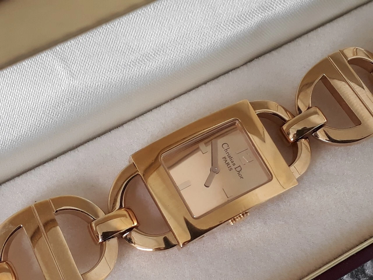 Véritable montre Christian Dior Malice dorée, révisée, mouvement suisse neuf et pile