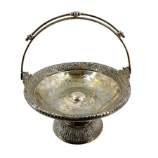 Vintage Middletown Plate Co 1857 Quadruple Silver Plate Hard White Metal Basket