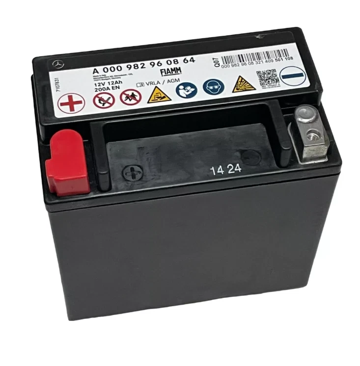 Batería de respaldo auxiliar 12V - 12AH para vehículos Mercedes-Benz 02-25 GENUINA Foto 2 de 4