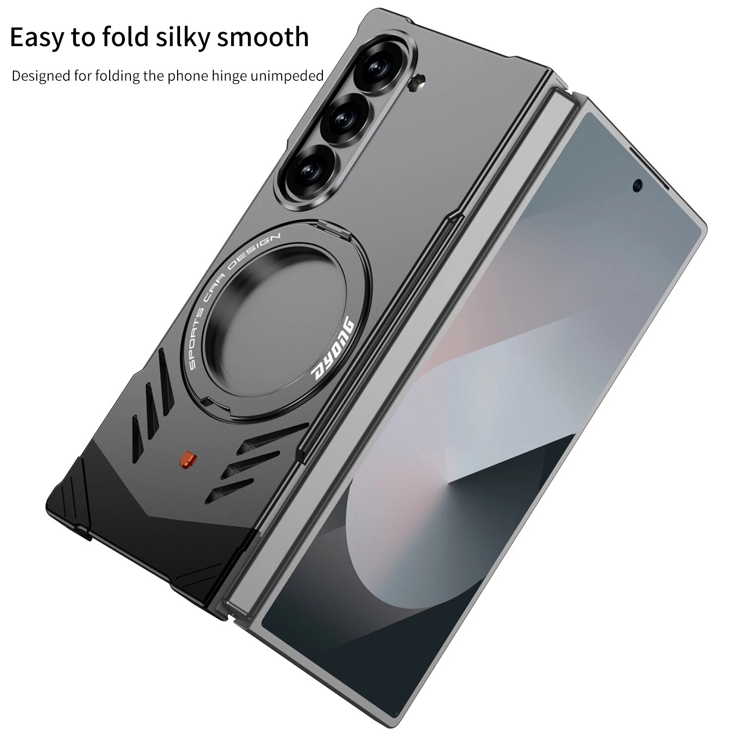 Magnetic Aluminum Metal Frameless Snap Stand Case For Samsung Galaxy Z Fold 6 - Picture 8 of 14